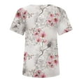 thumbnail image 6 of Dyegold Women's Summer Short Sleeve Tshirts Crew Neck Floral Printed Tunic Tees Trendy Casual Loose Plus Size Tops Blouse, 6 of 6