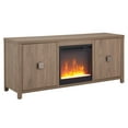 thumbnail image 3 of Evelyn & Zoe Modern Farmhouse Antiqued Gray TV Stand with Crystal Fireplace Insert, for TVs up to 65", 3 of 11