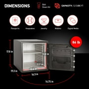 SentrySafe SFW123DSB Fire-Resistant Safe and Water-Resistant Safe with Dial Combination, 1.23 Cu. ft