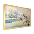 thumbnail image 2 of Designart 'Rustic Birds Sitting On A Tree In Winter Village' Farmhouse Framed Art Print, 2 of 4