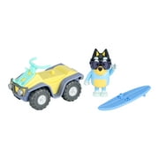 Bluey Beach Quad with Bandit with 2.5-3 inch Figure and Surfboard Vehicle and Figure Pack, Ages 3+