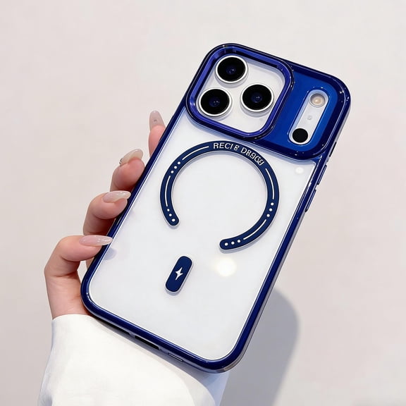 for iPhone 13 Pro Max Clear Case, Magnetic Phone Case Compatible with Mag-Safe Slim Anti-Yellowing Transparent Rugged Shockproof Protective Cover for iPhone 13 Pro Max, Blue