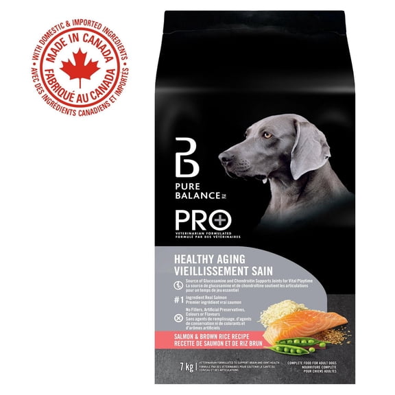 Pure Balance Pro+ Healthy Aging, Salmon & Brown Rice Recipe Dry Dog Food 7kg