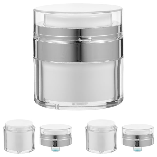WEUVEB 3Ud Frascos Prácticos De Loción Sin Aire Plata Para Cosméticos Y Cremas Con