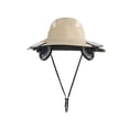 thumbnail image 3 of FEOLGEHLY Solar Fan Hat, UV Protection Sun Hat with Cooling Fan, Solar & USB Charging Breathable Fisherman Hat Wide Brim Neck Flap Waterproof for Fishing Hiking Gardening Outdoor, Khaki, 3 of 6