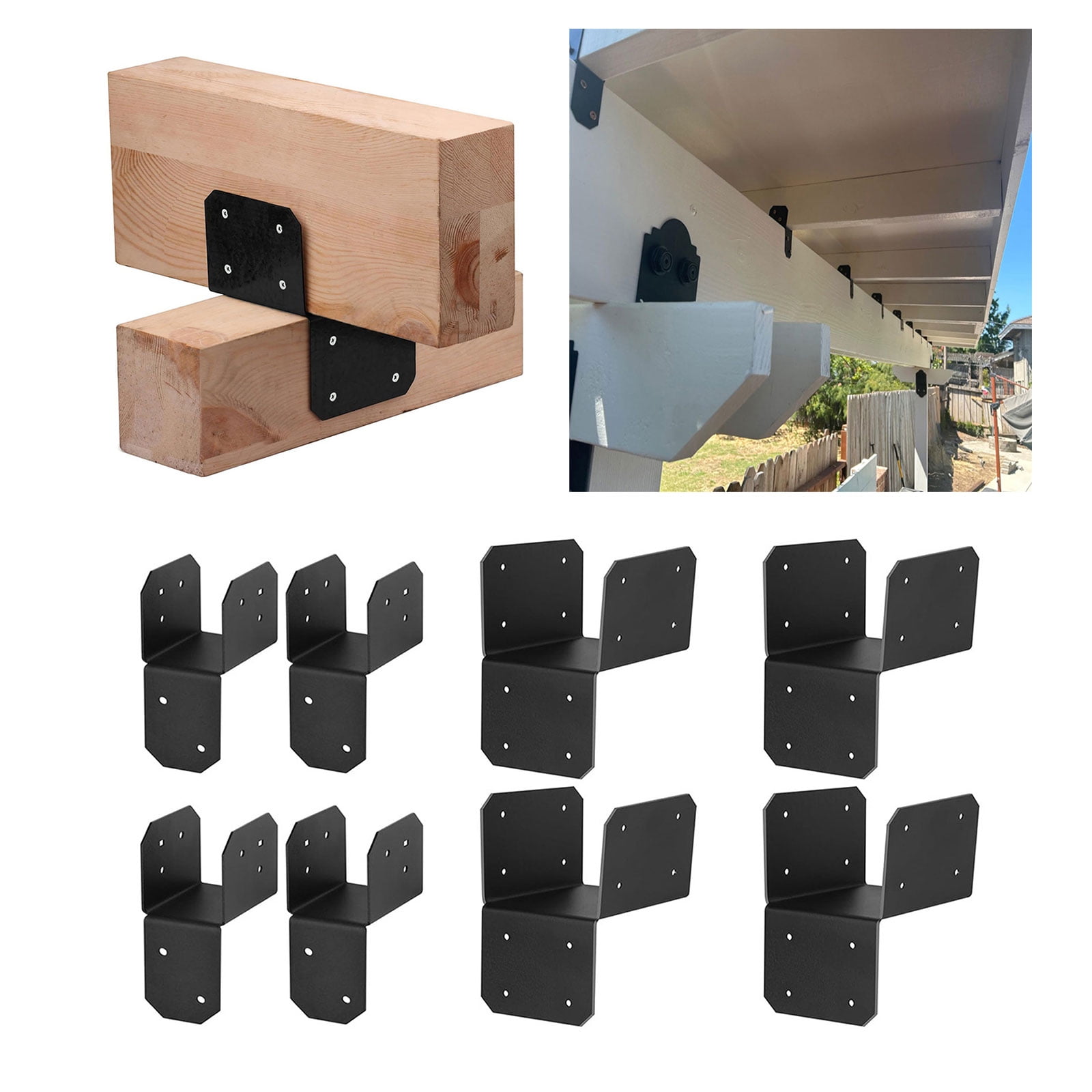 4Pcs Joists Anchors Connector Posts Caps Tie Bracket Wooden house Hanger Joint Post Caps Enduring