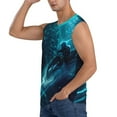 thumbnail image 3 of Lsque Futuristic Jet Ski Adventure Print Men's Cotton Blend Sleeveless Muscle Shirts (S-3XL)- Moisture Wicking, Odor Protection, UPF 30+,XX-Large, 3 of 8