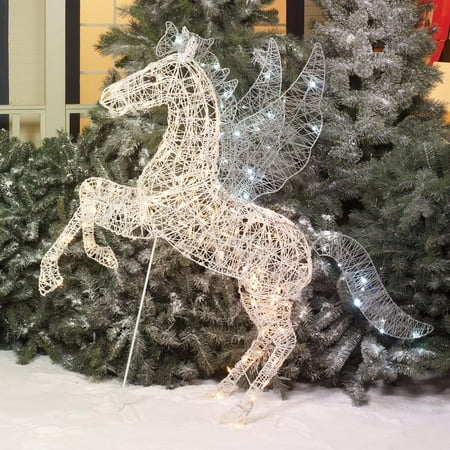 Holiday Time 52in Grapevine Look Horse Silver Pegasus Departments