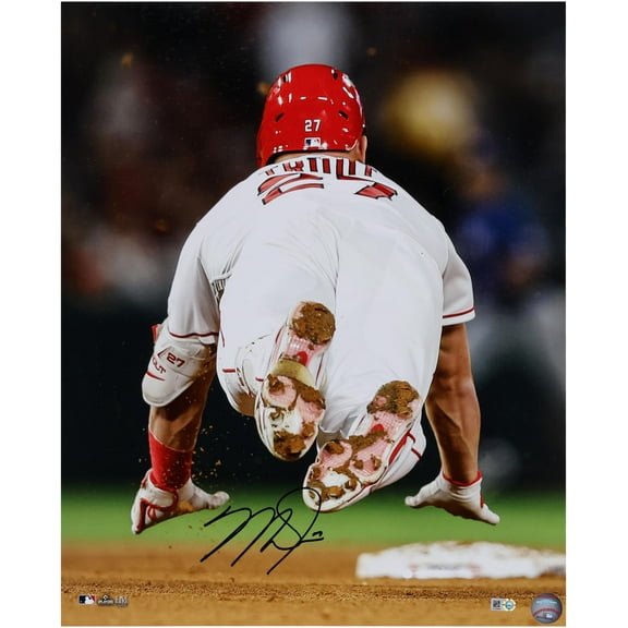 Mike Trout Los Angeles Angels Autographed 16" x 20" Sliding Photograph - Fanatics Authentic Certified