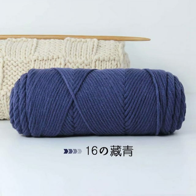 Granjero Gordo Hilo de lana teñido a mano para tejer y hacer crochet, 200 g de hilo de lana suave y duradero, Nvay Blue
