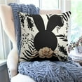 thumbnail image 5 of MXTPOV Easter Pillow Covers, Black White Easter Rabbits Printed Pillow Covers for Couch Sofa, Easter Decorations, Decorative Throw Pillow Covers for Home Decor, 16x16in, 5 of 5