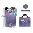 thumbnail image 2 of Yayeee Freestanding Laundry Hamper with Handle Collapsible Large Storage Basket for Clothes, Purple Forest, 2 of 7