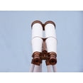 thumbnail image 3 of NauticalMart floor standing antique copper with white leather binoculars 62", 3 of 18