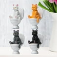 thumbnail image 6 of UDIYO Cat Figures High Simulation Vivid Expression Decoration Accessories Toilet Sitting Miniature Cat Animal Model Toy for Kids, 6 of 7