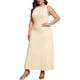 thumbnail image 4 of Vestido de suéter de talla grande Agnes Orinda para mujer con cuello redondo, sin mangas, vestido de suéter casual 1X albaricoque, 4 of 6