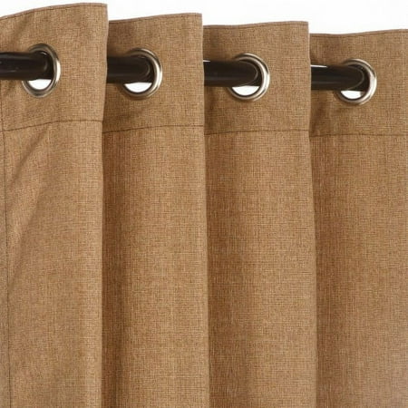 Pawleys Island Sunbrella Outdoor Gazebo Grommeted Textured Curtain Panel - 50"x84", Linen/Sesame