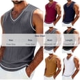 thumbnail image 3 of Antinious Men Solid Knit Sweater V-Neck Sleeveless Loose Versatile Comfortable Tank Top, 3 of 5