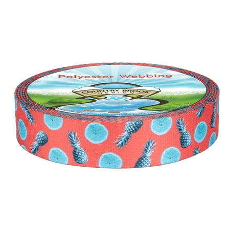 Country Brook Design® 1 inch Tropical Tango Polyester Webbing, 5 Yards