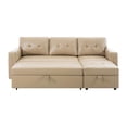 thumbnail image 3 of Naomi Home Perry Modern Sectional Sofa with Storage Chaise-Color:Beige,Fabric:Air Leather, 3 of 11
