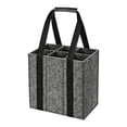thumbnail image 2 of Bottle Bag 6 Compartments, Reusable Carrier with Portable Handles, Bottle Holder for Champagne Water, for Travel Picnics Parties Gifts, Foldable Storage Bag for Bottles, Grey, 2 of 9