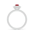thumbnail image 2 of ANGARA Natural Split Shank Pear Ruby and Diamond Double Halo Ring in 14K White Gold for Women (Size-6x4mm) | July Birthstone, Birthday, Anniversary, Jewelry Gift for Women | Natural Ruby Ring, 2 of 9
