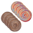 thumbnail image 1 of Uxcell 8 Pcs Manteles Individuales Redondos Tejidos, Mantel Lavable de 7 Pulgadas Resistente al Calor Decorativo para Mesa de Comedor Encimera, Café Gradiente/Rojo Gradiente, 1 of 7