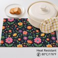 thumbnail image 5 of Placemat, Pioneer Flower Floral Print Pattern Place Mats Table Mat Set Of 2, PVC Washable Placemats for Party Kitchen Dining Decoration, 18x12 Inch, Fade Resistant, 5 of 6
