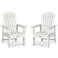 thumbnail image 1 of Gymax Ensemble de 2 Chaises Adirondack de Patio pour Enfants Fauteuil Chaise d'Extérieur Résistante aux Intempéries Blanc, 1 of 5