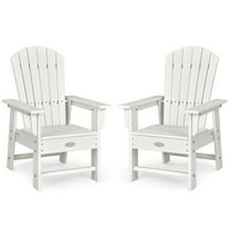 Gymax Set of 2 Kids Patio Adirondack Chair Armchair Weather Resistance Outdoor Chair White