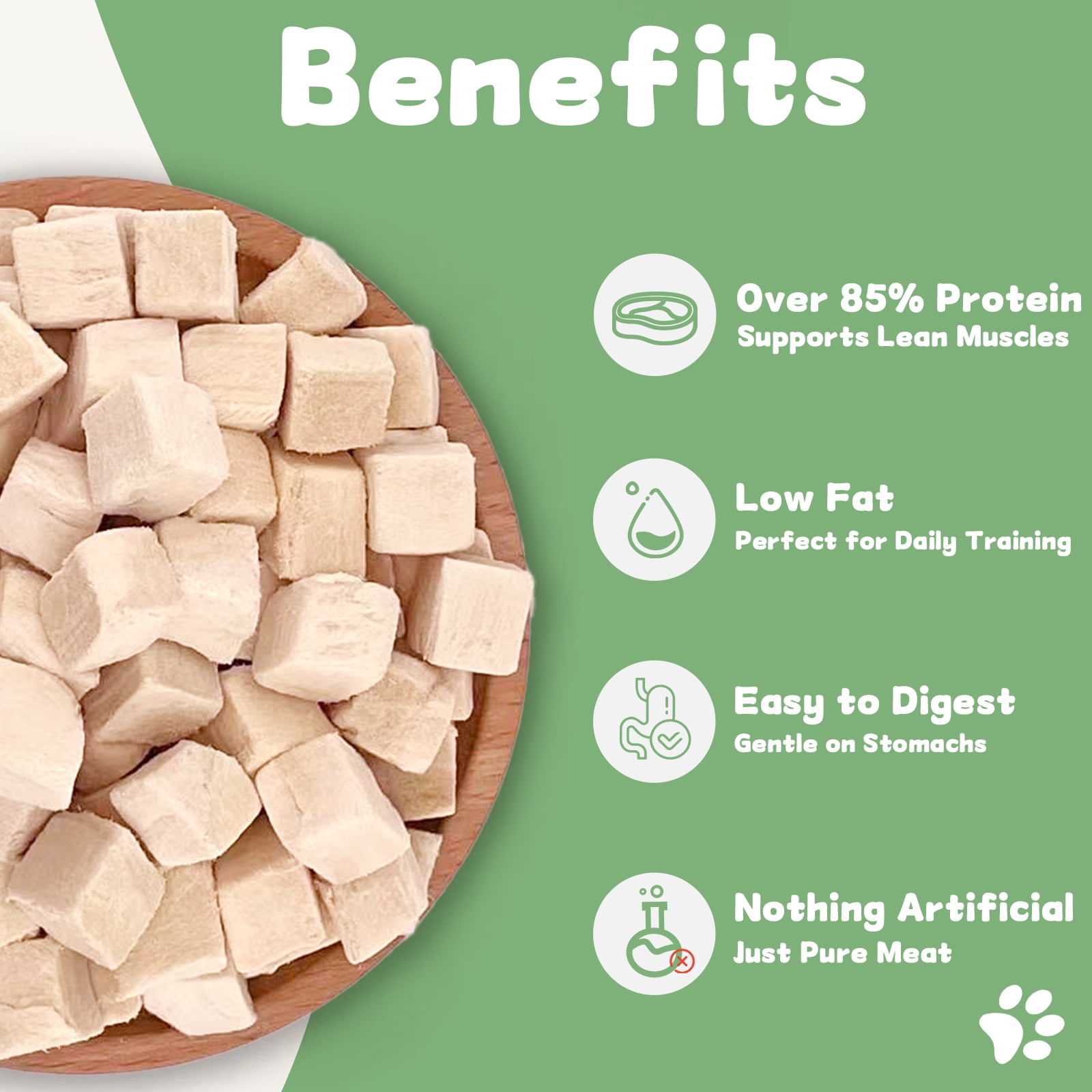 Freeze Dried Chicken Cat Treats  14.2 oz, Single Ingredient Chicken High Protein Pet Training Snacks or Food Topper for Cats & Dogs