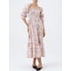 thumbnail image 5 of Vestido Tsseiatte para mujer, escote cuadrado, hombros descubiertos, manga larga abullonada, fruncido, cintura alta, informal, corte A, 5 of 8