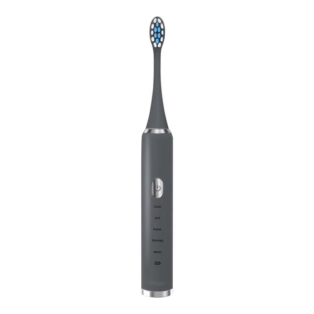 Ohufall Brosse à Dents Électrique Rechargeable Soundwave 5 Têtes de Brosse 5 Modes Rappel de Zone 30s Autonomie de 60 Jours Adulte