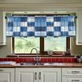 thumbnail image 3 of Yayeee Kitchen Curtains Tier Set of 2 Light Filtering 57"x24" Over Sink Window Panels, Blue and Gray Plaid Pattern, 3 of 7