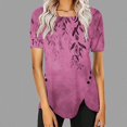 thumbnail image 2 of Drses Women's Tops and Blouses Summer Casual Crewneck Short Sleeve Tunics Plus Size Loose Fitting Floral Shirts Trendy, 2 of 5