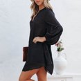 thumbnail image 4 of Blusas de otoño para mujer Blusas largas básicas con cuello en V Color sólido Estilo bohemio Traje diario FLhrweasw Nuevo, 4 of 7