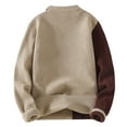 thumbnail image 3 of RKSRN Chandail pour Hommes Automne Hiver Chaud Colorblock Tricoté Col Rond Chandail Manches Longues Col Rond Haut Doux Ample, 3 of 4