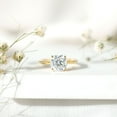 thumbnail image 3 of Rosec Jewels Moissanite Cushion Cut Solitaire Ring for Engagement - 8 mm - 3 Carat Moissanite Ring for Women - D-VS1 Grade, 14K Yellow Gold, US 4.00, 3 of 8