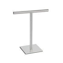 Modern Rectangle Base Freestanding Countertop Towel Holder, Stainless Steel T-Shape Style Countertop Hand Towel Rack For Bathroom, Kitchen And Shelf