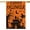 Orange House Size-28 x 40", variant on Happy Halloween House Flag 28x40 Inch Double Sided Outside, Haunted House Bat Witch Ghost Yard Outdoor Decorative Flag