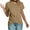 Khaki, variant on Women's T Shirts Trendy Short Sleeve Crew Neck Twist Front Solid Color Tunic Tops Casual Tee Blouses