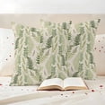 thumbnail image 3 of Summer Botanical Outdoor Waterproof Pillow Covers, Green Palm Leaves Vintage Decorative Square Throw Pillowcase Sofa Cushion Sham for Patio/Couch/Chair, 24"x24" 2 Pack, 3 of 8