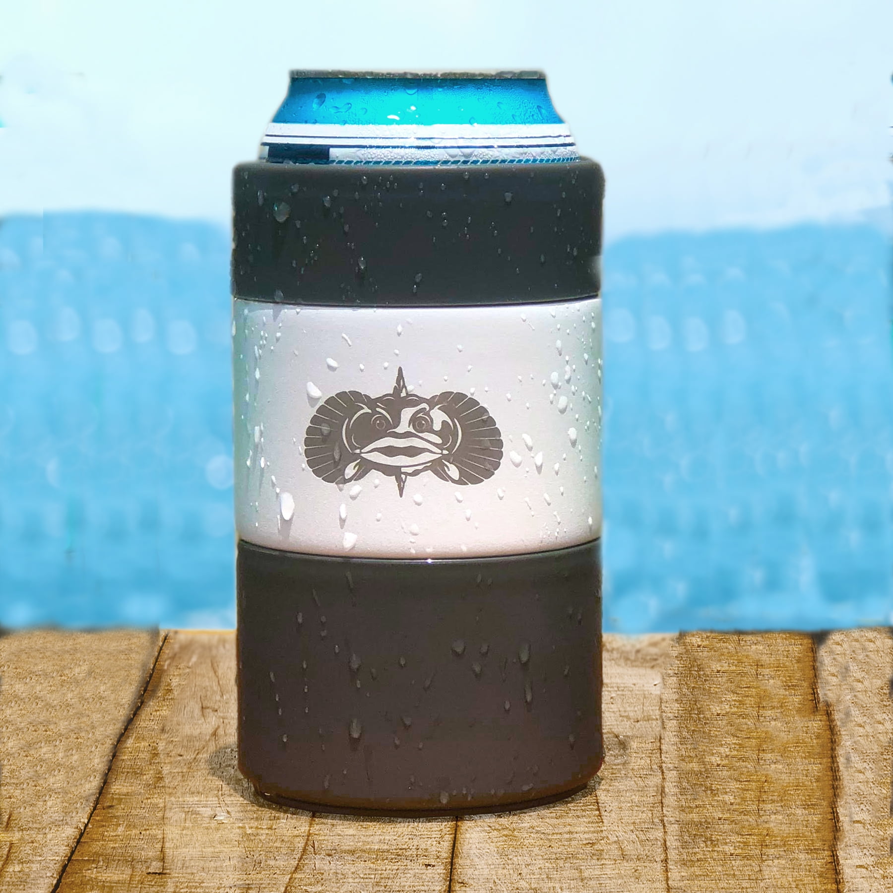 Toadfish Outfitters White Stainless Steel Non-Tipping Can Cooler