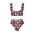 thumbnail image 5 of Daiia Skull and Roses Women's Bikini Set Two Piece Swimsuit High Waisted Bikini Adjustable Straps Bikini Perfect for Beach, Pool, and Summer Vacation-XX-Large, 5 of 9