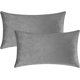 thumbnail image 1 of Juego de 2 fundas de almohada decorativas rectangulares de terciopelo acogedor para sofá y cama, 12 x 20 pulgadas Ormromra CZJJ-ZC6-2, 1 of 6