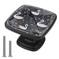 thumbnail image 1 of 4 Pcs Cabinet Handle Drawer Pulls Swan Knobs with Screws Square Furniture Office Cabinet Knob Decoration, 1 of 7