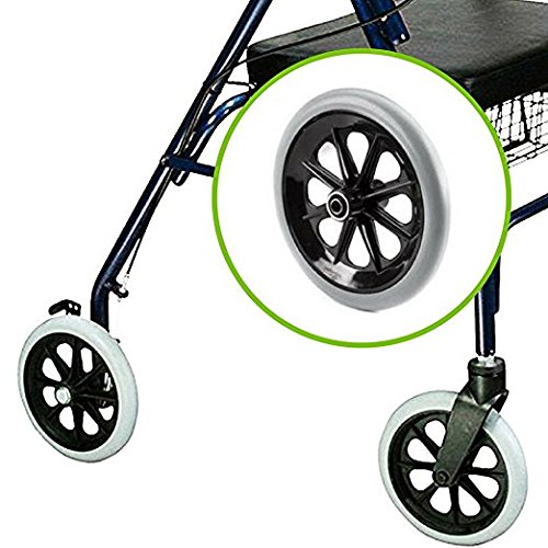 HEALTHLINE Heavy Duty Bariatric Rollator Walker With Seat and Wheels, 4 Wheel Walker With Large Seat and Basket and Brakes, Medical Walker With Seat for Seniors, 8 Inch Wheels, 450 Lbs, Black