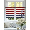 thumbnail image 4 of Blue Anchor Sheer Curtains 54 Inch Long 2 Panels, Costal Red White Blue Stripes Background Light Filtering Rod Pocket Semi Sheer Curtains, Sheer Voile Drapes for Living Room Bedroom, 52"x54", 4 of 5