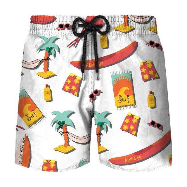 Simple Beach Coconut Tree 3D Printed Short Pants Mens Summer Board Shorts Swimsuit Male Swimming Trunks Quick-dry Custom Shorts