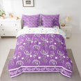 thumbnail image 2 of Homewish Retro Flower Paisley 7-Piece Twin Bedding Sets,Boho Bohemain Style Bedding Comforter Set,Purple Floral Sheet Sets For Men Women,Microfiber Bedroom Decor Reversible, 2 of 8