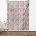 thumbnail image 4 of Ambesonne Exotic Fabric by the Yard Upholstery, Hawaii Wild Forest Palm Leaf, 1 Yard, Pale Pink and Mint Green, 4 of 5